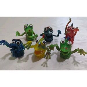VINTAGE RUBBER ALIEN MONSTER FINGER PUPPET JIGGLERS LOT OF 6‎ EXCELLENT COND
